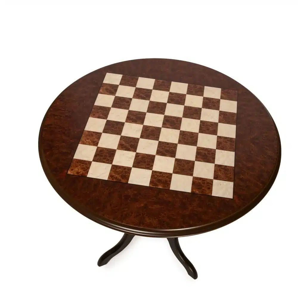 Conjunto "Lanzichenecchi" Mesa Redonda en Raíz de Brezo y Juego de Ajedrez en Madera y Metal - Imagen 15
