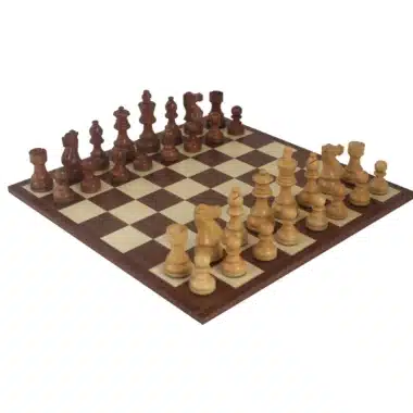 Conjunto Classic VII Tablero de Ajedrez y Juego de Ajedrez en Madera de Rosa Dorada