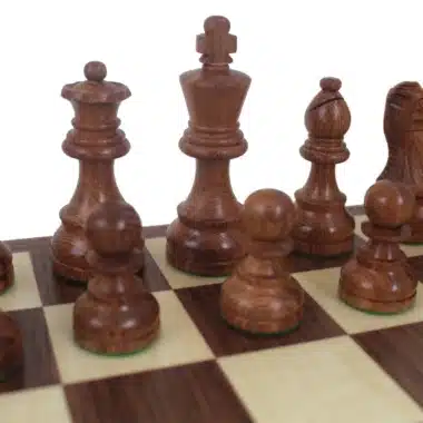 Alternative view of Conjunto Classic VII Tablero de Ajedrez y Juego de Ajedrez en Madera de Rosa Dorada