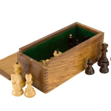 Caja de madera de palisandro dorada para guardar el juego de ajedrez de madera (altura del rey = 7 a 10 cm) - Imagen 3