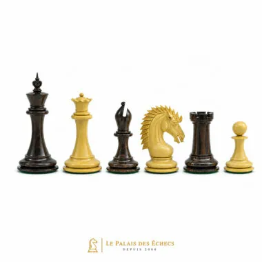 Juego de ajedrez Sheffield en madera de rosa, serie completa de seis piezas alineadas