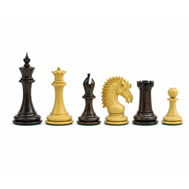Juego de ajedrez Sheffield en madera de rosa, serie completa de seis piezas alineadas