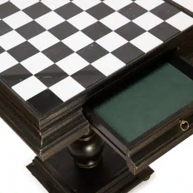 Alternative view of Mesa Tilia de madera de cal y tapa de alabastro toscano