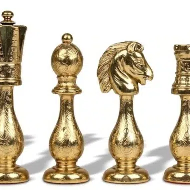 Juego de ajedrez oriental de nogal y arce con compartimento de almacenamiento y juego de ajedrez de latón - Imagen 9