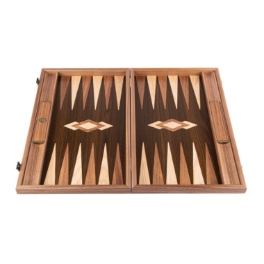 Backgammon Tronc d'Arbre de Noyer avec Supports Latéraux