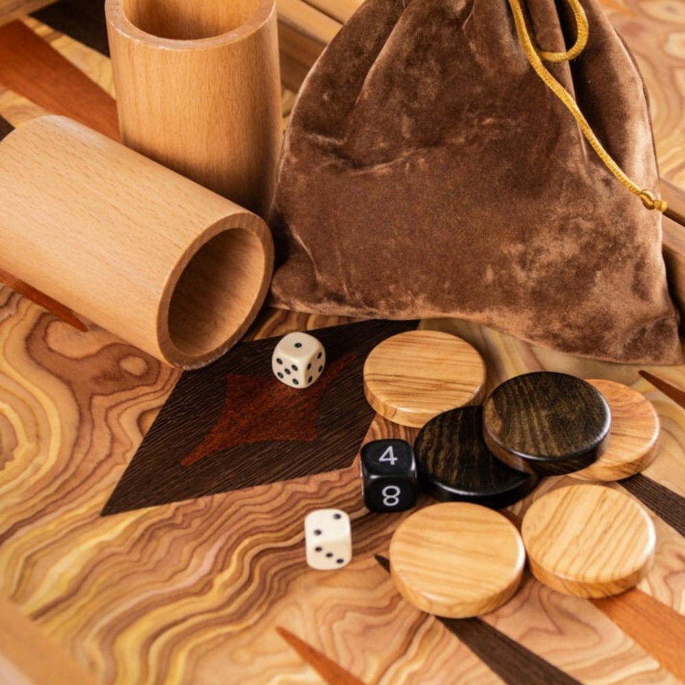 Backgammon en Bois d'Olivier