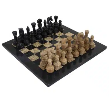 Conjunto "Templo Antiguo" Tablero de Ajedrez y Juego de Ajedrez en Mármol