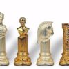 Juego de ajedrez de metal chapado en oro y plata "Columna romana
