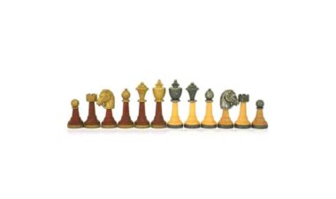 Juego de ajedrez de madera y metal macizo 