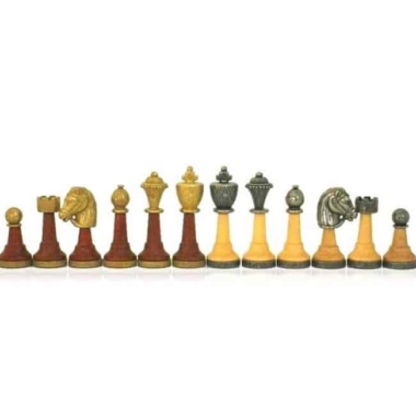 Juego de ajedrez de madera y metal macizo 