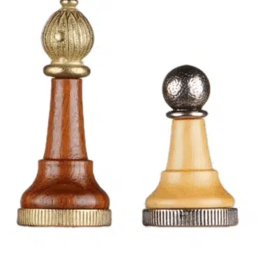 Juego de ajedrez de madera y cuero Copa Cabana y Juego de ajedrez de madera y metal - Imagen 5