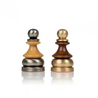 Conjunto de Juego de Ajedrez en Latón Macizo y Madera con Tablero de Ajedrez de Nogal de Brezo Acabado Brillante - Imagen 7