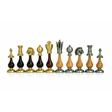 Juego de ajedrez oriental gigante de madera y latón de alta calidad