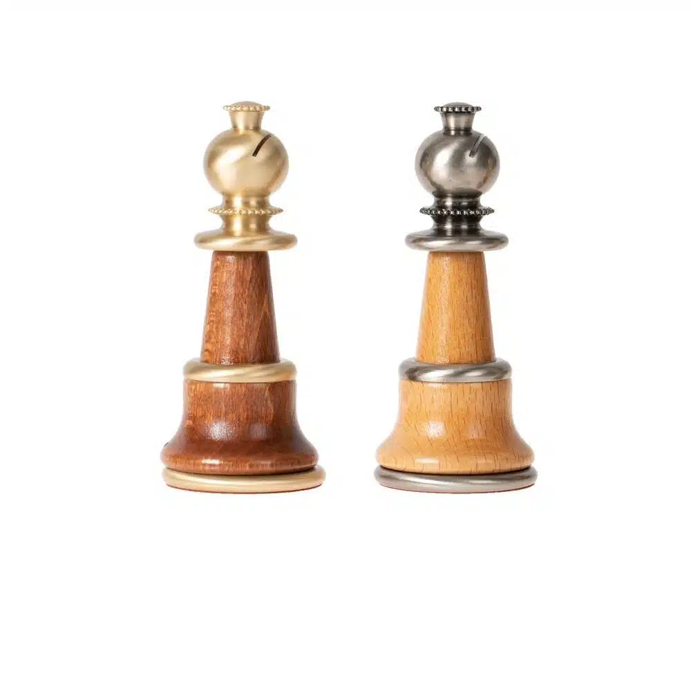 Conjunto Staunton XL II Tablero de Ajedrez de Madera de Olmo y Brezo Lacado & Juego de Ajedrez de Madera y Latón - Imagen 18
