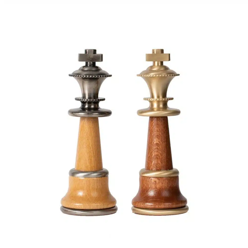 Conjunto Staunton XL II Tablero de Ajedrez de Madera de Olmo y Brezo Lacado & Juego de Ajedrez de Madera y Latón - Imagen 16
