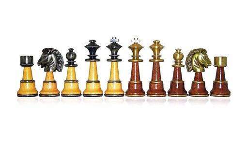Juego de ajedrez y tablero de madera y latón "Staunton XL