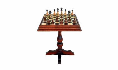 Juego de ajedrez y tablero de madera y latón 
