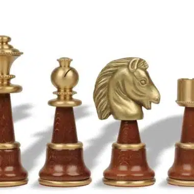 Alternative view of Juego de ajedrez Staunton XL de madera y latón