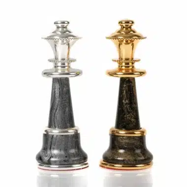 Juego de Ajedrez de Madera y Latón Macizo Chapado en Oro y Plata Staunton Fantasy XL - Imagen 13
