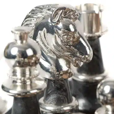 Juego de Ajedrez de Madera y Latón Macizo Chapado en Oro y Plata Staunton Fantasy XL - Imagen 8
