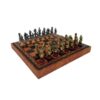 Juego de busto romano - Tablero de ajedrez de cuero artificial y juego de ajedrez de madera y metal macizo
