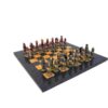 Juego de ajedrez de madera de arce "Moncada III" y juego de ajedrez de metal macizo pintado a mano