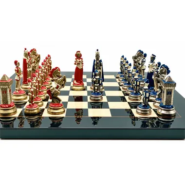 Juego de ajedrez Mary Stuart IV, vista frontal de los reyes y reinas cara a cara