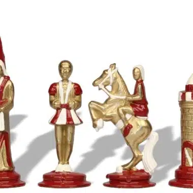 Juego de ajedrez de madera de olivo Camelot King Arthur V y juego de ajedrez de metal sólido pintado a mano - Imagen 12