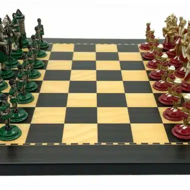 Juego de ajedrez de madera Camelot King Arthur X y piezas de ajedrez medievales pintadas a mano