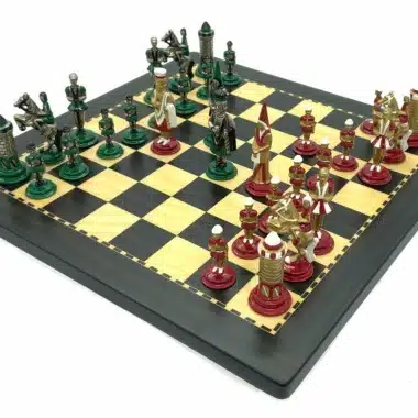Juego de ajedrez de madera Camelot King Arthur X y piezas de ajedrez medievales pintadas a mano - Imagen 2