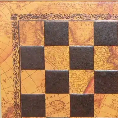 Alternative view of Tablero de ajedrez de polipiel con mapa del mundo