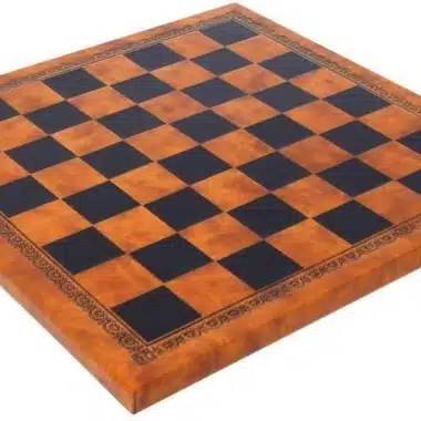 Tablero de ajedrez de cuero artificial marrón