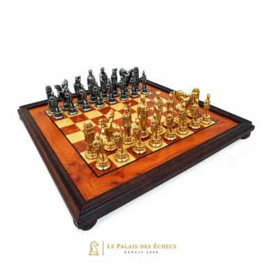 Juego de ajedrez "César" en madera de brezo y metal macizo