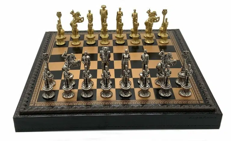 Juego de ajedrez de polipiel Napoleón y juego de ajedrez de metal sólido