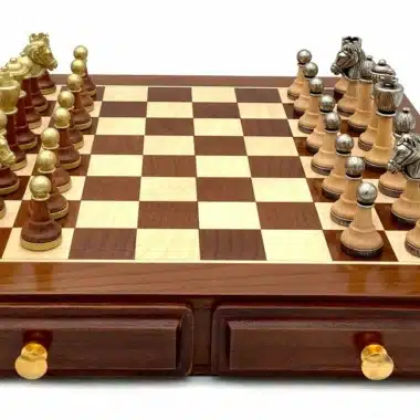 Alternative view of Conjunto Classic III Tablero de Ajedrez de Madera de Rosa Dorada y Arce & Juego de Ajedrez de Madera y Metal Macizo