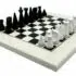 Moderno juego de pirámides blancas Tablero de ajedrez de madera maciza lacada en blanco y juego de ajedrez de madera lacada en blanco y negro