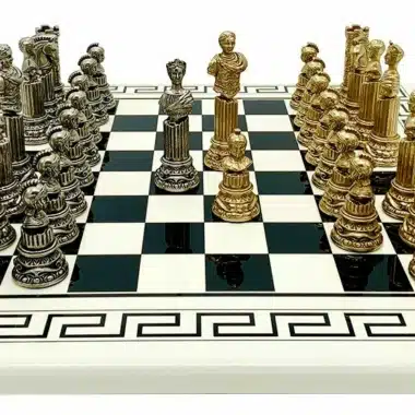 Juego Empire Romain III piezas de metal dorado y plateado enfrentadas