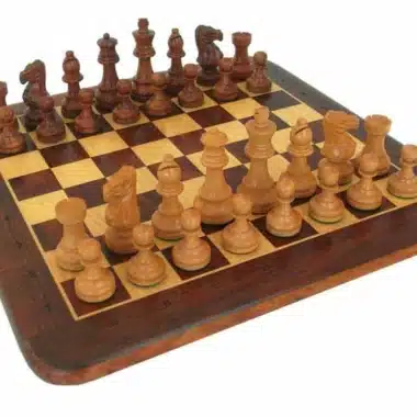 Conjunto Clásico Tablero Alfanumérico de Madera de Rosa Dorada & Juego de Ajedrez de Madera de Rosa Dorada