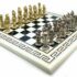 Juego de busto romano III Tablero de ajedrez blanco y negro y juego de ajedrez de metal