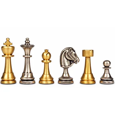 Juego de ajedrez de latón macizo "Staunton