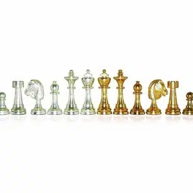 Juego de ajedrez de latón macizo "Staunton" chapado en oro y plata