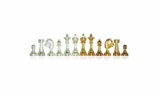 Juego de ajedrez de latón macizo "Staunton" chapado en oro y plata