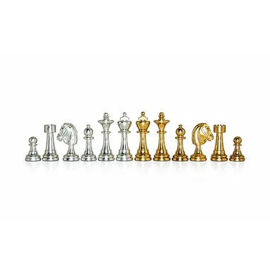 Juego de ajedrez de latón macizo "Staunton" chapado en oro y plata