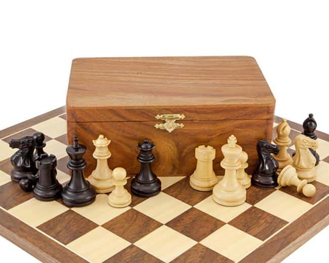 logozoee Tablero de ajedrez al Aire Libre Fácil Almacenamiento Tablero de ajedrez de Madera portátil de Interior Actividades Familiares de Gran tamaño para la Escuela para Viajes en casa 