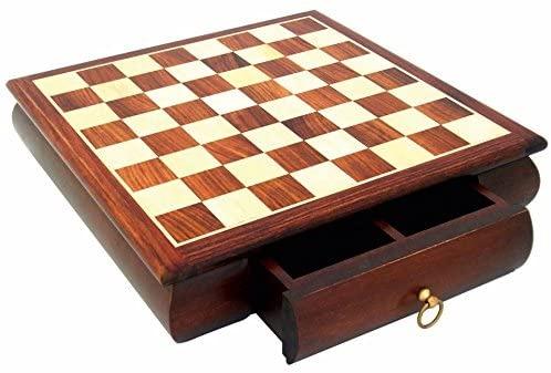 Conjunto Perros y Gatos Tablero de Ajedrez de Madera de Rosa con Cajón de Almacenamiento & Juego de Ajedrez de Resina Pintado a Mano - Imagen 7