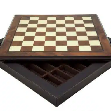 Juego de ajedrez oriental de nogal y arce con compartimento de almacenamiento y juego de ajedrez de latón - Imagen 11