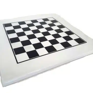 Gran tablero de ajedrez de madera lacado en blanco
