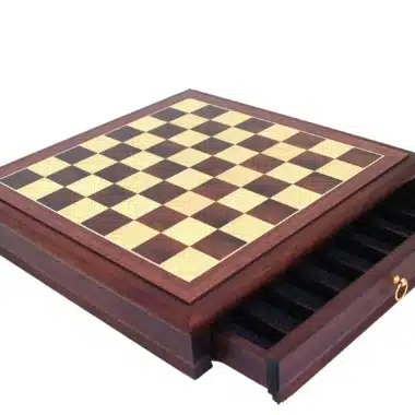 Conjunto "Tilleul Small" Tablero de Ajedrez de Madera de Nogal con Cajón de Almacenamiento & Juego de Ajedrez Staunton de Madera - Imagen 4