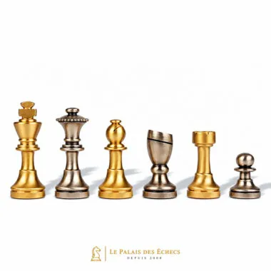 Juego de ajedrez contemporáneo de latón Staunton