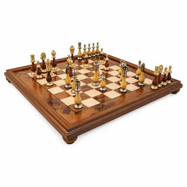 Set Arabic Style IX: tablero de ajedrez de madera y piezas Staunton madera y metal